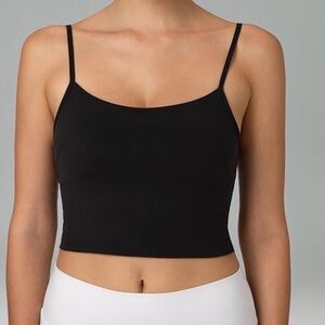 NWT Large Colorfulkoala Dreamlux Crop Tank Built In Bra Black Yoga Top